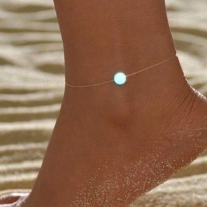 Glow in the Dark Bead Anklet Clear String Luminous